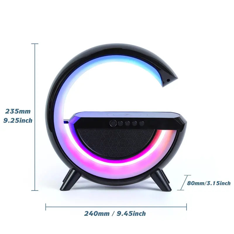 Day 10W Multifunctional Wireless Charger with Desk Lamp, 1 Piece LED Desk Night Light with Bluetooth-Compatible Speaker with LED Light, Mobile Cellphone Smartphone Charger with Room Ambient Light, LED Desk Night Light for Bedroom Dormitory Home Room Decor