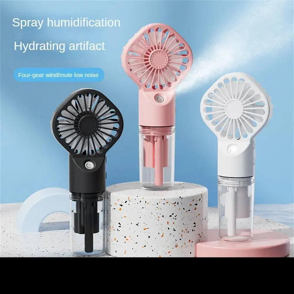 Strong Power Spray Humidification Small Fan Humidification Usb Charging Portable Fan Icy and Refreshing Fan Water Supplement