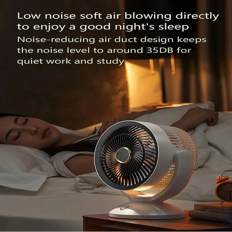 Portable Desktop Fan Small Fan for Bedroom D Fan Quiet Rechargeable Fan Adjustable Fan with 5 Speeds Hand Fan Hand Fan for Bedroom Office Travel Bathroom