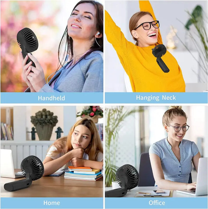 【2024 New】Foldable Portable Fan with Power Bank, 3600Mah, Rechargeable Handheld Fan, 6 Speed Ultra Quiet,